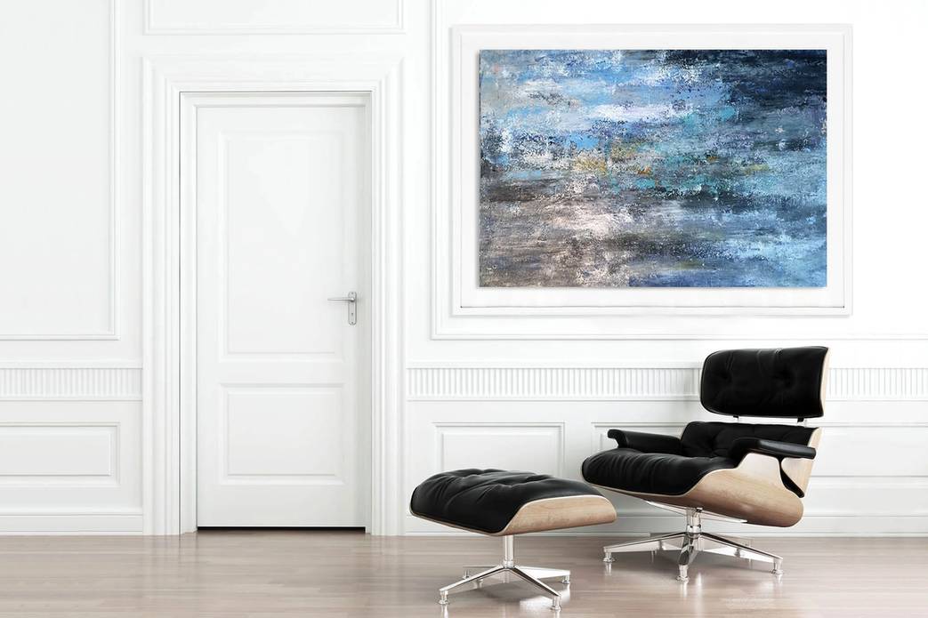 Your Original Hand-painted Contemporary White Hallway Abstract OF1IG